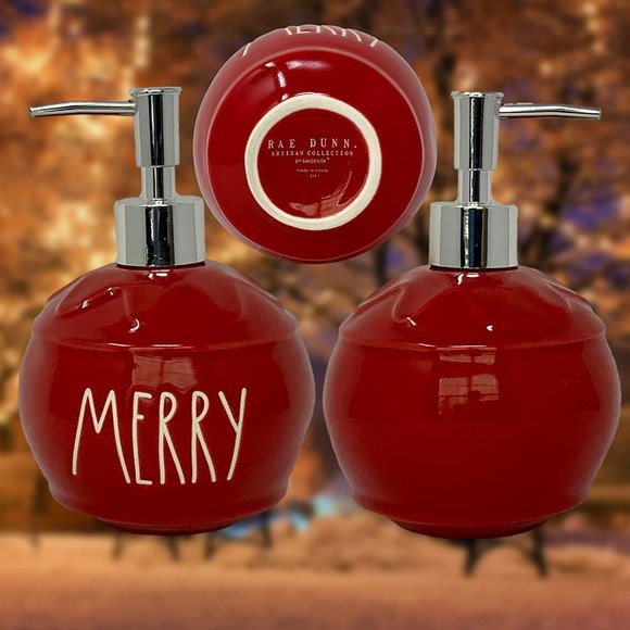 Rae Dunn By Magenta Kitchen or Bathroom Christmas Ornament Soap Pump Dis… - Picture 2 of 7